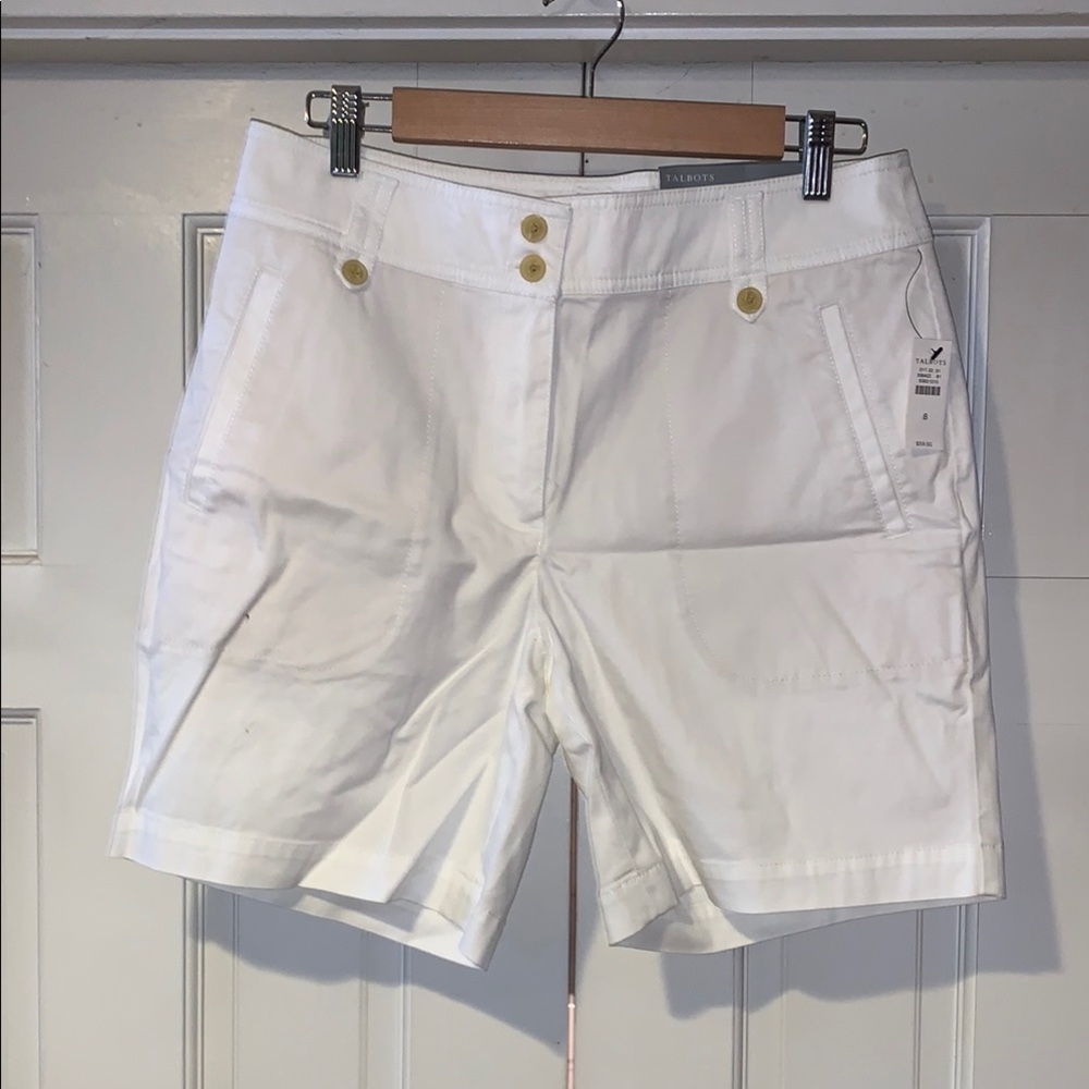 Talbots White Bermuda Shorts Classic Tailored Style